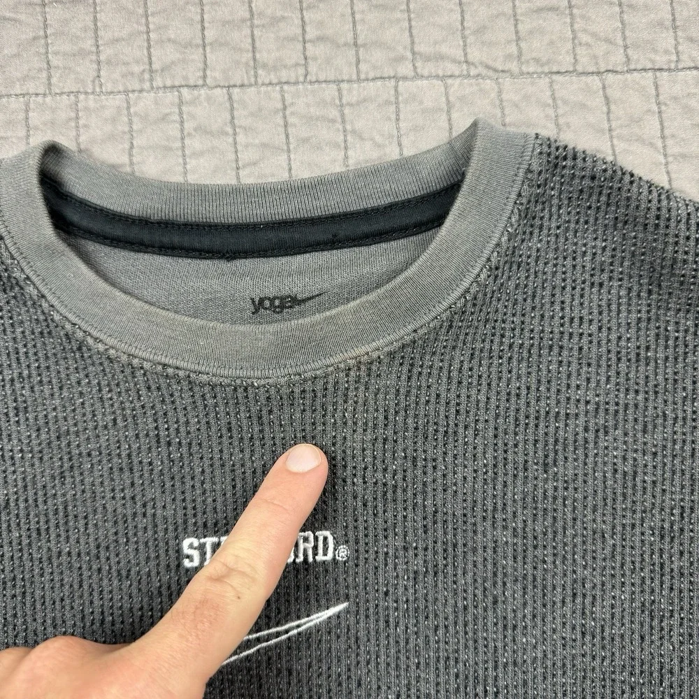 Nike Yoga Shirt Women's Small‎ Gray Stanford Center Swoosh Cropped Long Sleeve